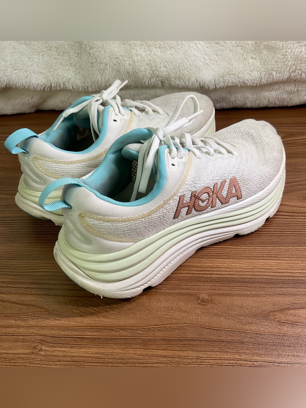 Hoka Gaviota 5 Women’s 8.5D Wide Comfort Stability Sneakers Blue White